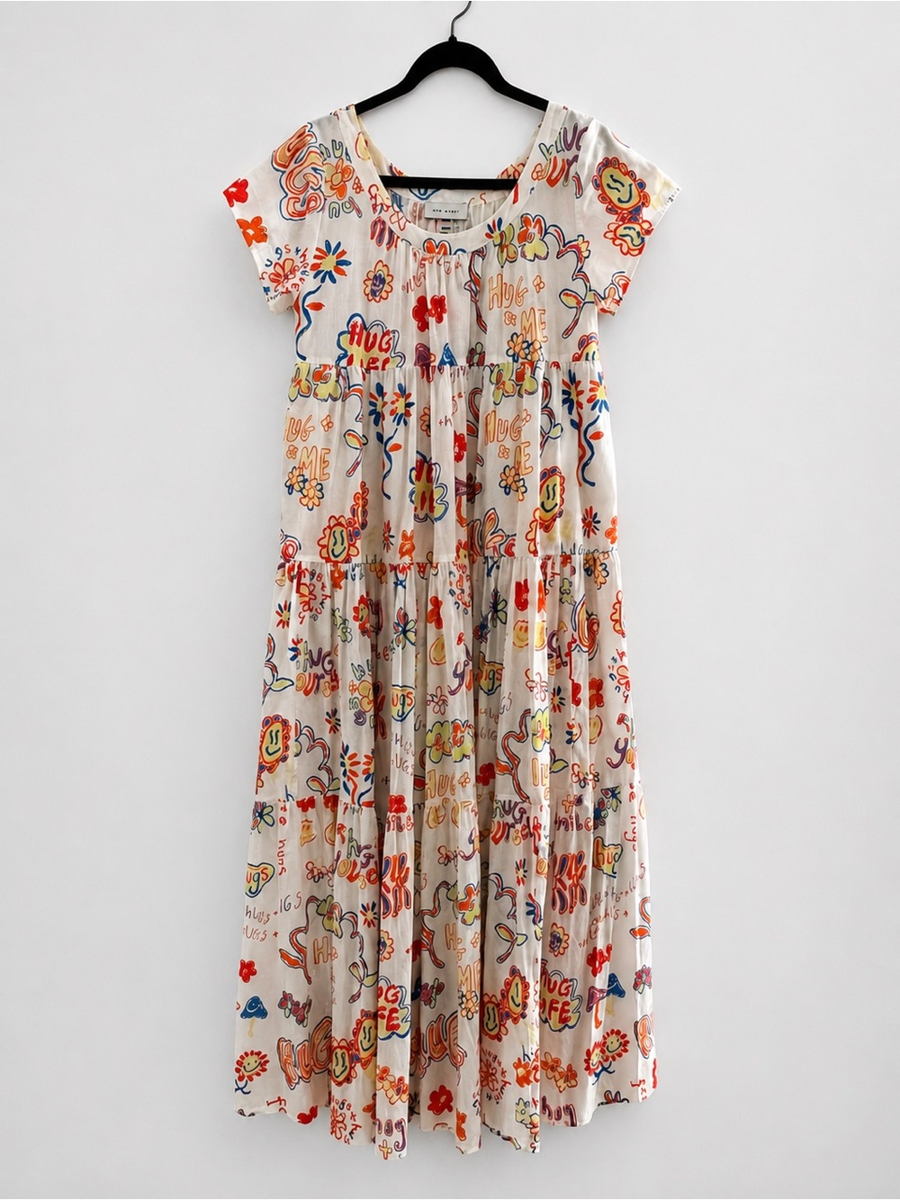 Mira Mikati Multicolor Doodle Print Tiered Maxi Dress – EU 34 – NWOT
